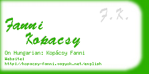 fanni kopacsy business card